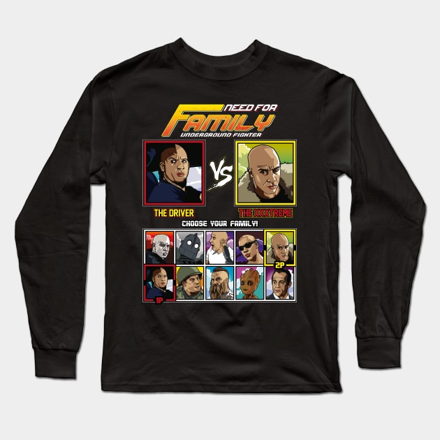 Vin Diesel Family Fighter Long Sleeve T-Shirt by RetroReview